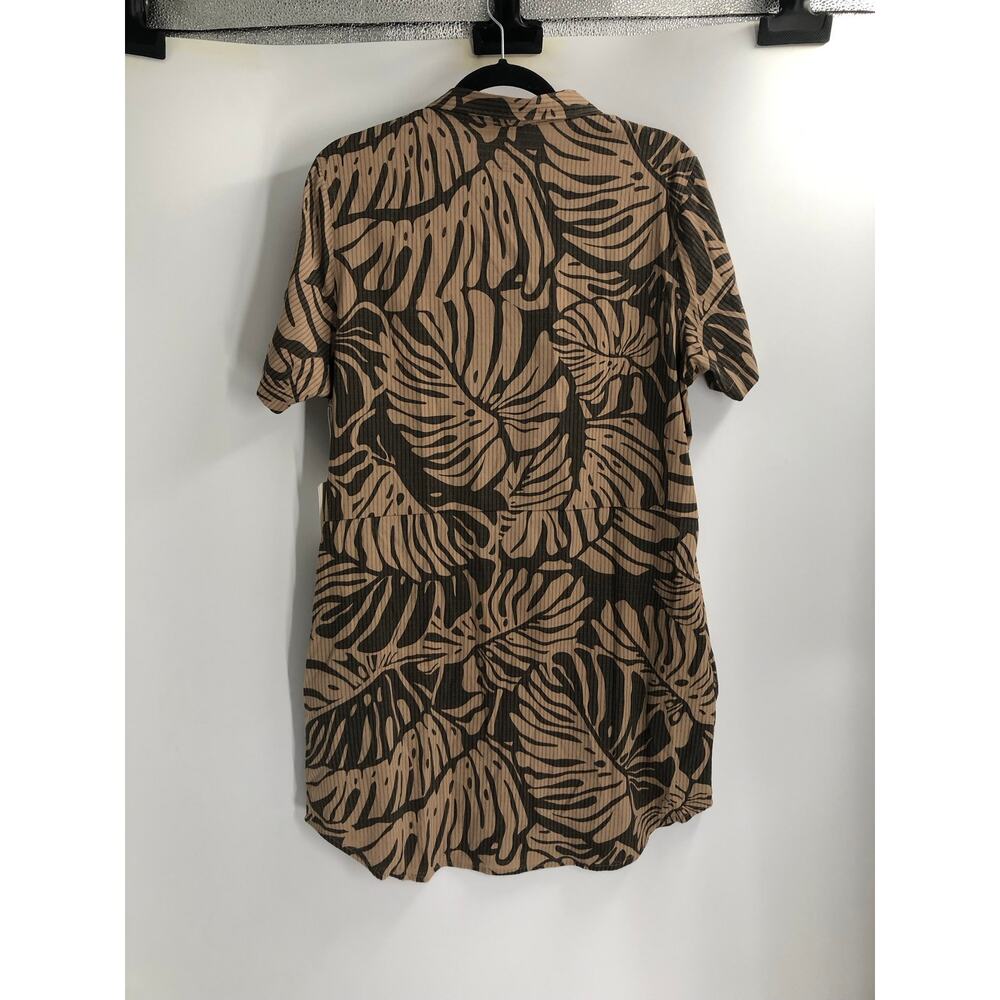 Roark Bless Up Dress in Khaki Leaf Print Breathable Outdoor Vacation Small NEW - Picture 3 of 12